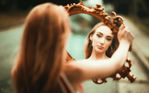 mirror portrait woman model HD Desktop Wallpaper | Background Image