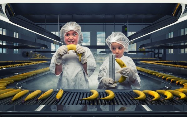 Photography Child Factory Banana HD Wallpaper | Background Image
