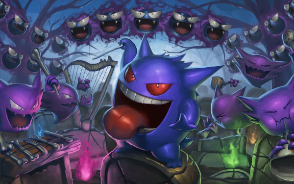 Haunter (Pokémon) Gengar (Pokémon) Gastly (Pokémon) Anime Pokemon HD Desktop Wallpaper | Background Image