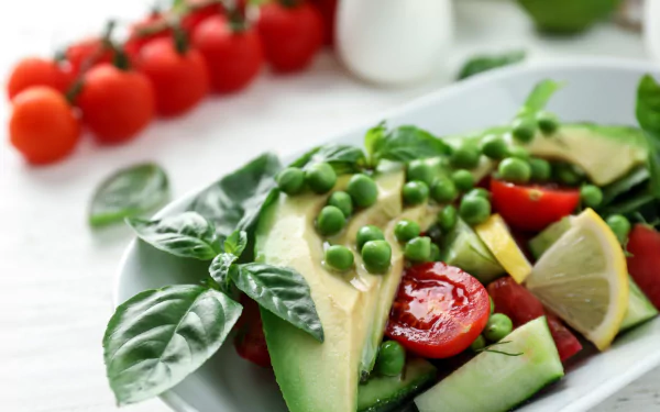 basil avocado tomato cucumber pea lemon food salad HD Desktop Wallpaper | Background Image