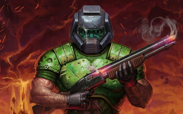 Video Game Doom Warrior Shotgun HD Wallpaper | Background Image