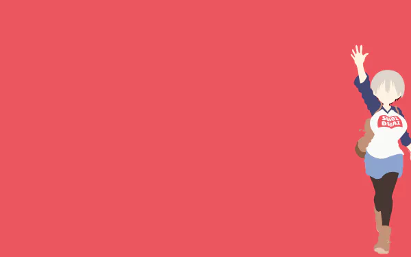 backpack red boots skirt Hana Uzaki minimalist Anime Uzaki-chan Wants to Hang Out red anime minimalist anime HD Desktop Wallpaper | Background Image