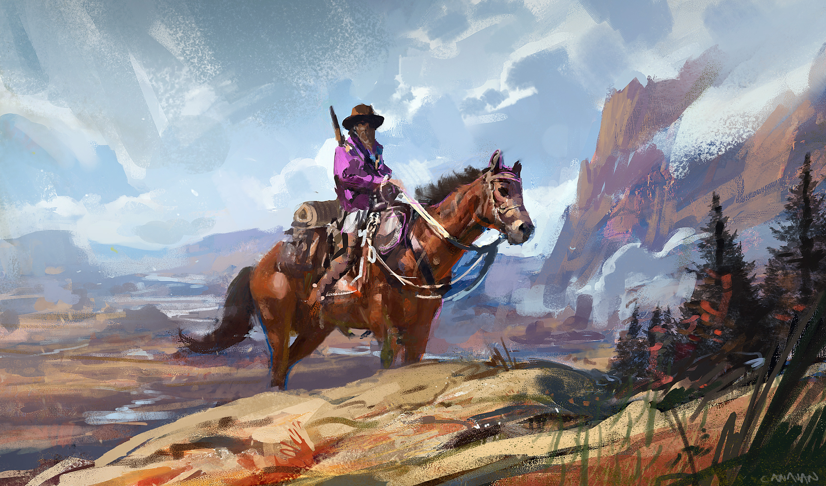 Artistic Cowboy HD Wallpaper | Background Image