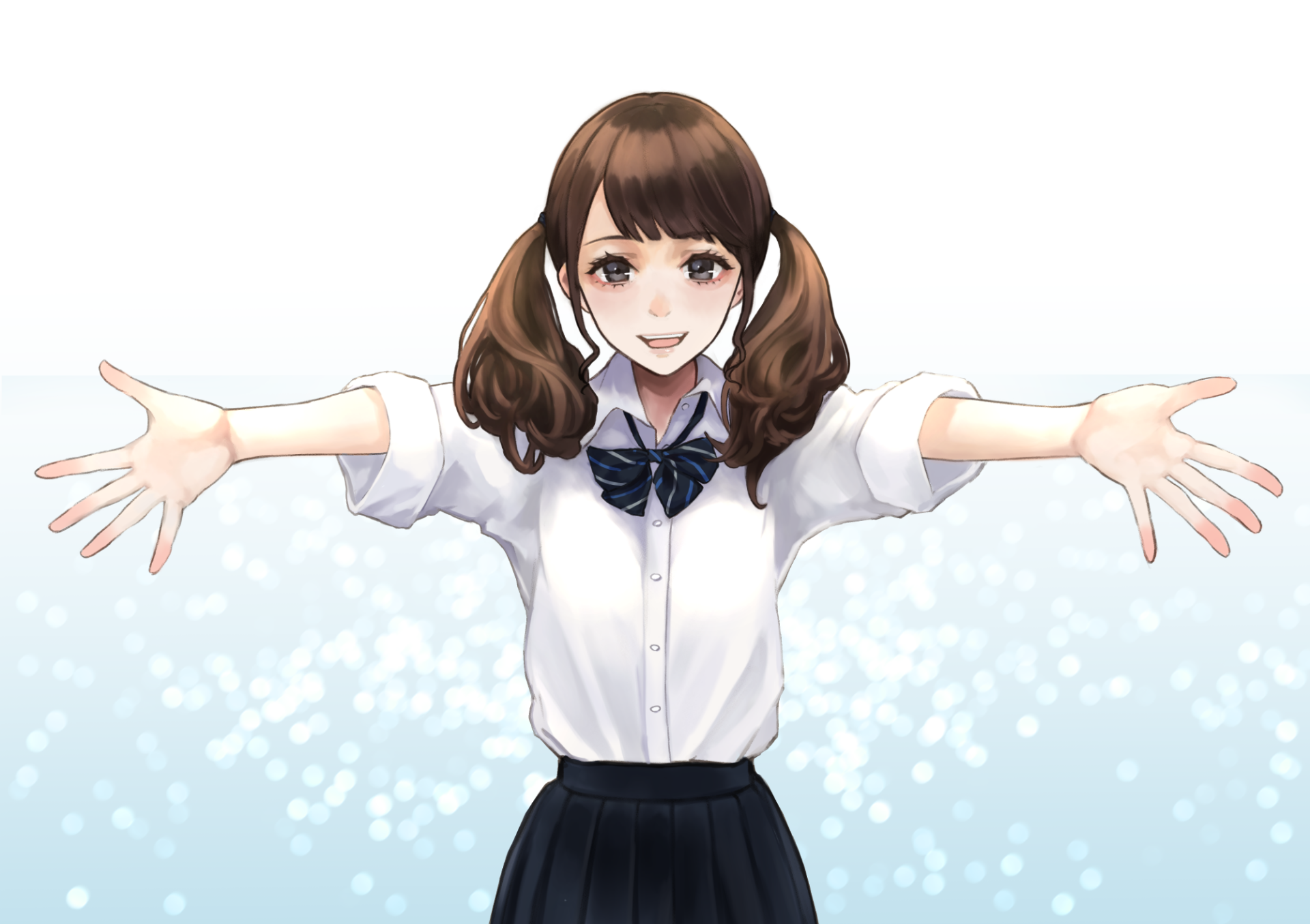 Download Twintails Anime Original HD Wallpaper by あしやひろ