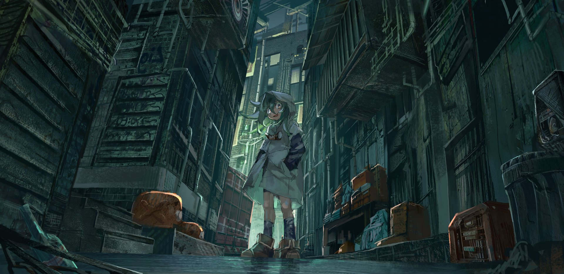 Download Anime City Anime City HD Wallpaper by しちがつ