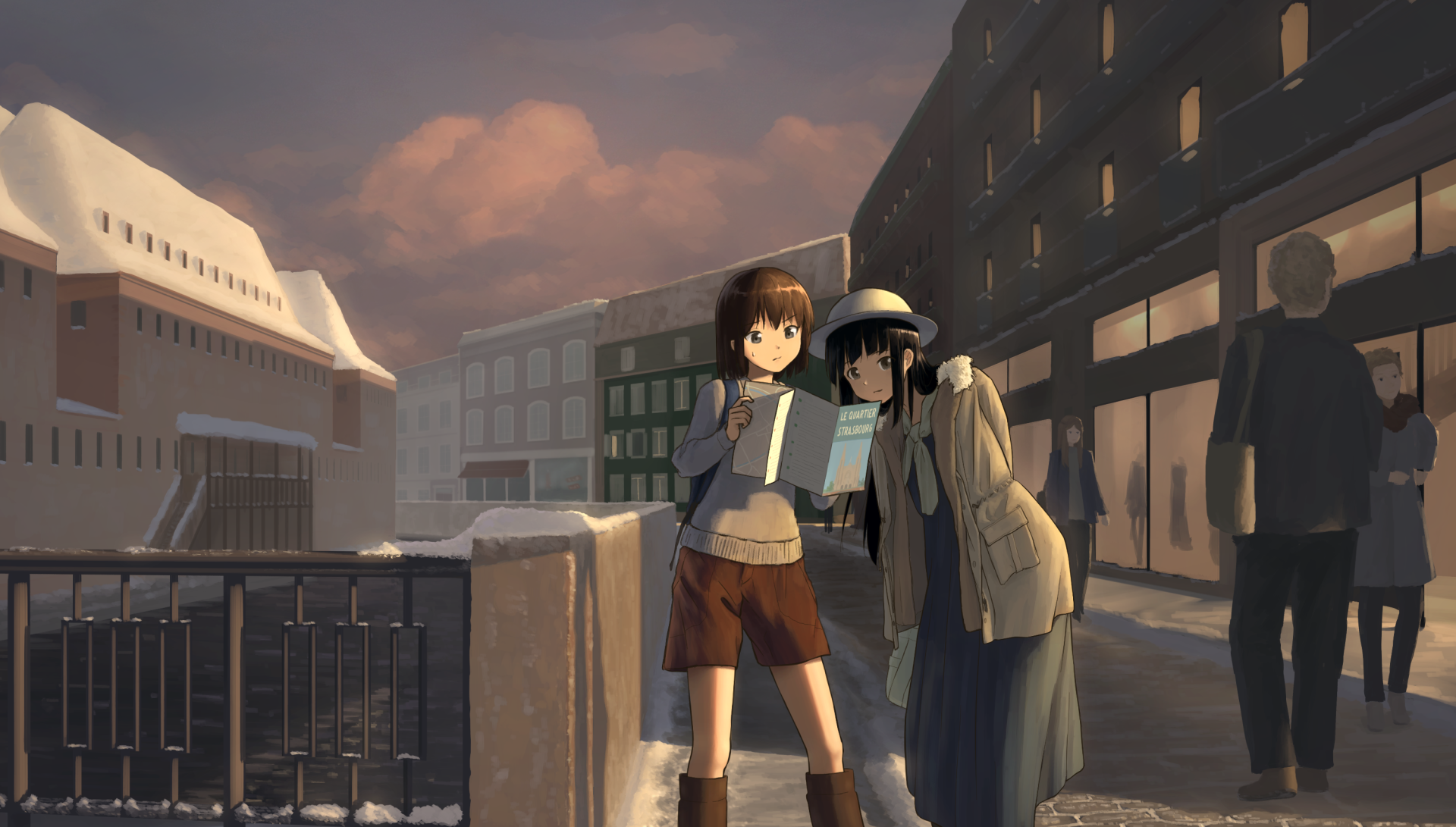 Download Anime Street HD Wallpaper by 茜しゅん