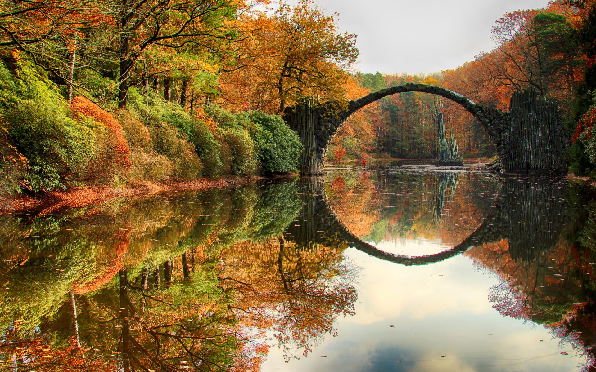 Wallpaper Devil's Bridge Germany : Rakotz Kromlau | kenevius