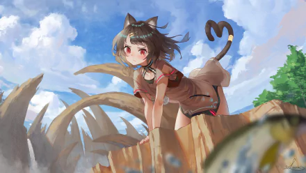 tail animal ears Anime Original HD Desktop Wallpaper | Background Image