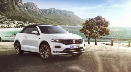 SUV white car cabriolet Volkswagen car vehicle Volkswagen T-Roc R-Line HD Desktop Wallpaper | Background Image