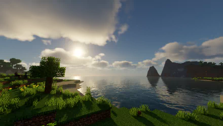 sun sea video game Minecraft HD Desktop Wallpaper | Background Image