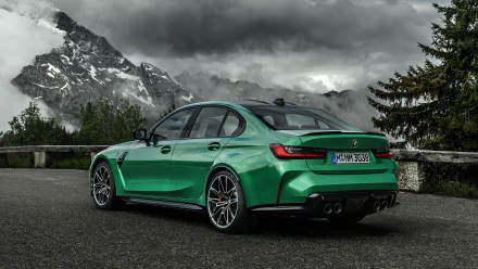 green car car BMW BMW M3 vehicle BMW M3 Competition HD Desktop Wallpaper | Background Image