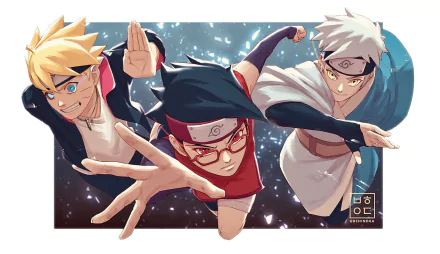 Naruto Uzumaki Boruto Sarada Uchiha Mitsuki (Naruto) Anime HD Desktop Wallpaper | Background Image