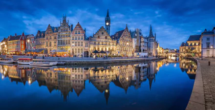 architecture Belgium house building river reflection man made Ghent HD Desktop Wallpaper | Background Image