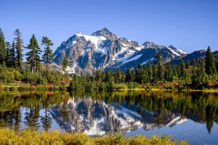 lake Mount Shuksan mountain nature reflection HD Desktop Wallpaper | Background Image