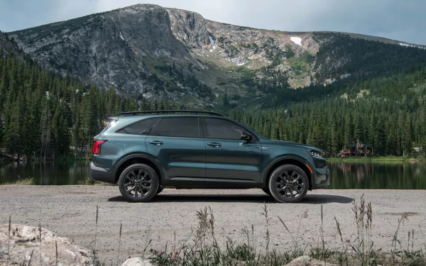 green car SUV car Kia vehicle Kia Sorento HD Desktop Wallpaper | Background Image