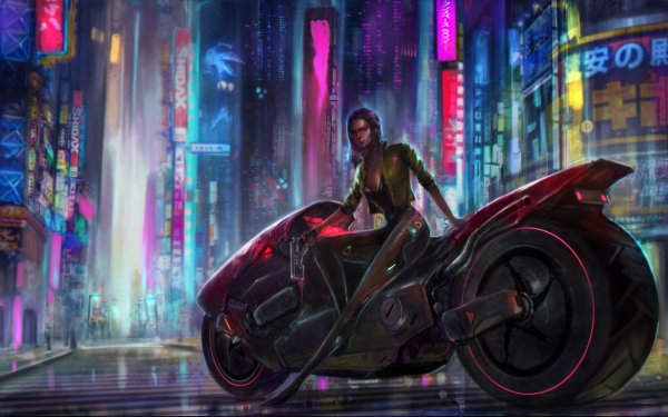 Sci Fi Cyberpunk Vehicle Motorcycle Futuristic Cyborg HD Wallpaper | Background Image