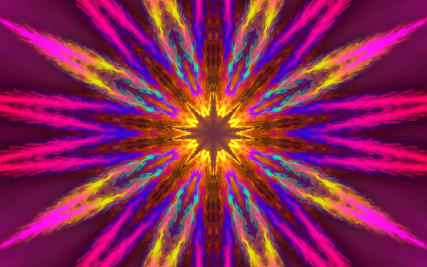  Rainbow Coloured Flame Kaleidoscope Artwork by lonewolf6738