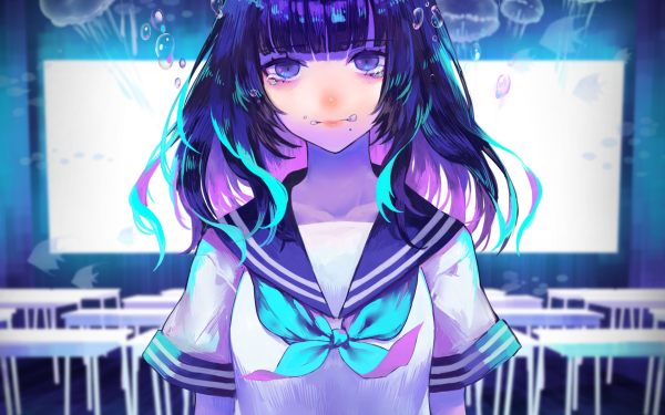 Anime Girl School Uniform HD Wallpaper | Background Image