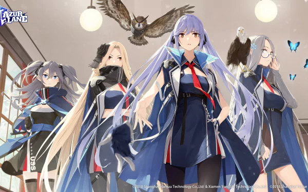 Intrepid (Azur Lane) Shangri-La (Azur Lane) Bunker Hill (Azur Lane) Essex (Azur Lane) Anime Azur Lane HD Desktop Wallpaper | Background Image