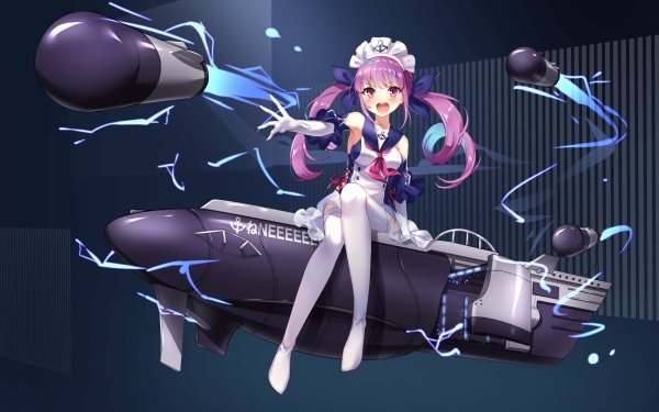 Anime Crossover Minato Aqua Hololive Azur Lane HD Wallpaper | Background Image