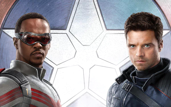 Sebastian Stan Anthony Mackie Bucky Barnes Winter Soldier Sam Wilson Falcon (Marvel Comics) TV Show The Falcon and the Winter Soldier HD Desktop Wallpaper | Background Image