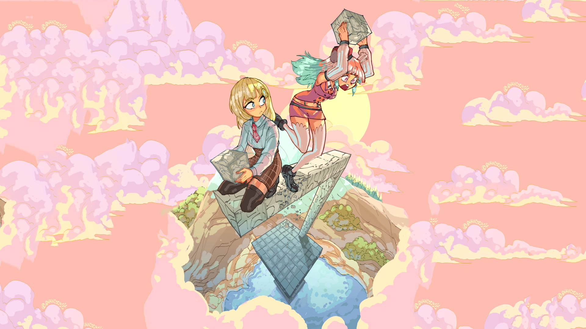 Download Takanashi Kiara Watson Amelia Anime Virtual Youtuber HD Wallpaper by Elagune