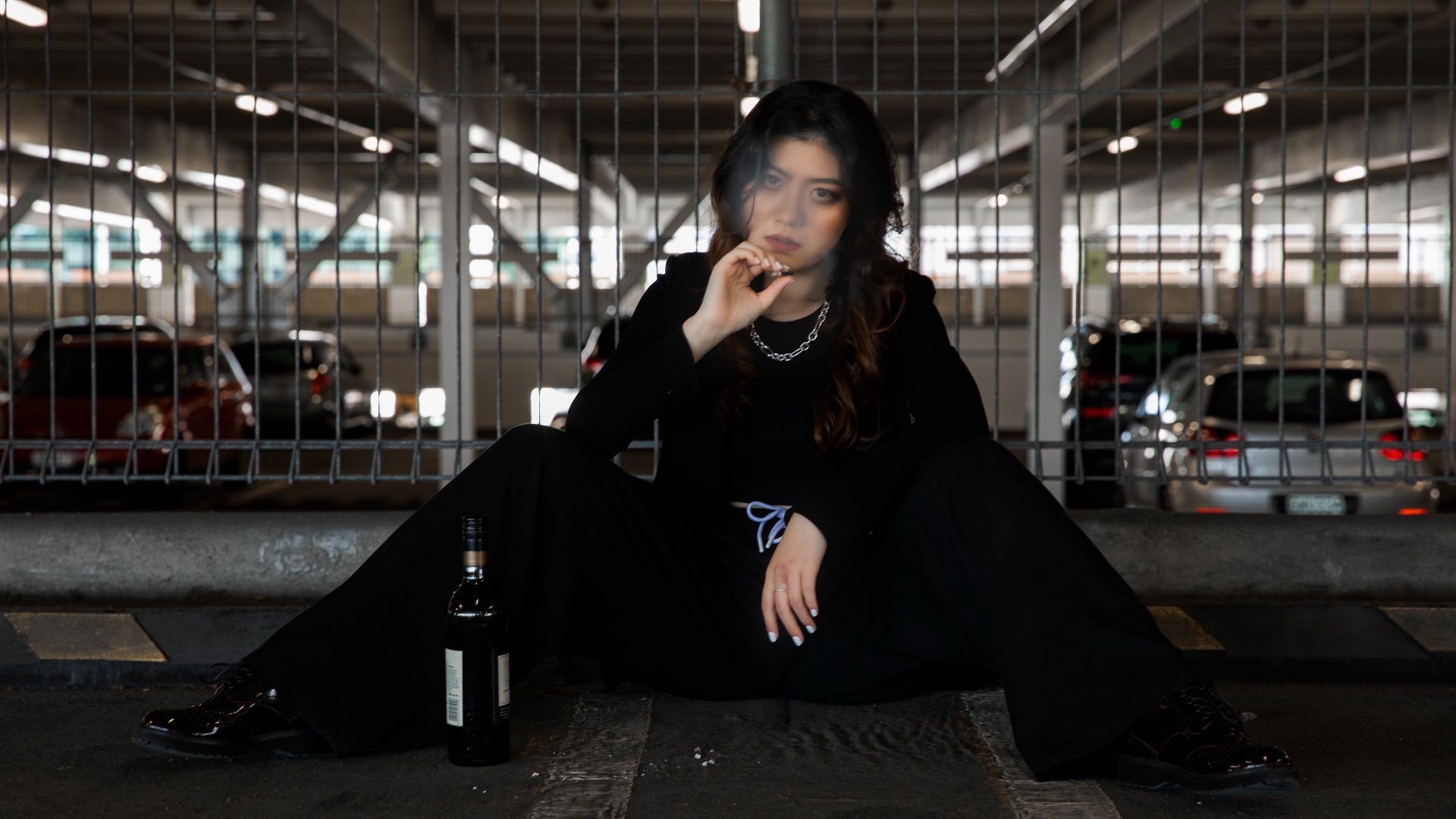 Download Cigarette Bottle Woman Mood 4k Ultra HD Wallpaper