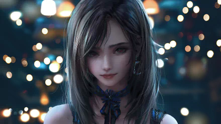 4K Ultra HD PC wallpaper featuring Tifa Lockhart from Final Fantasy VII Remake, showcasing detailed artwork from the iconic video game series Final Fantasy.