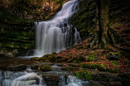 fall England nature waterfall HD Desktop Wallpaper | Background Image