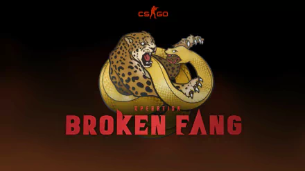 HD wallpaper for Counter-Strike: Global Offensive featuring a fierce leopard and snake with Broken Fang text.