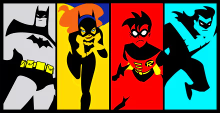 Dick Grayson Barbara Gordon Tim Drake Nightwing Batgirl Robin (DC Comics) Batman TV Show The New Batman Adventures HD Desktop Wallpaper | Background Image
