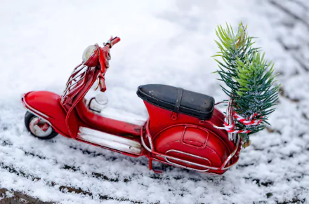 motorcycle Christmas moped snow man made toy HD Desktop Wallpaper | Background Image