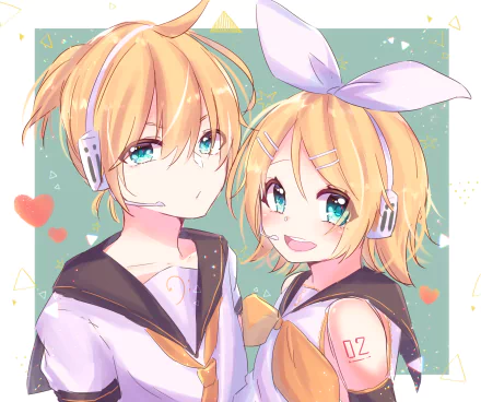 Rin Kagamine Len Kagamine Anime Vocaloid HD Desktop Wallpaper | Background Image