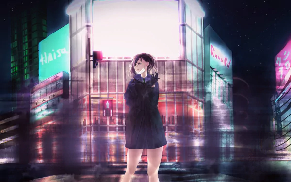 Akira Sunazuka mask city night Anime The iDOLM@STER Cinderella Girls anime night anime city HD Desktop Wallpaper | Background Image