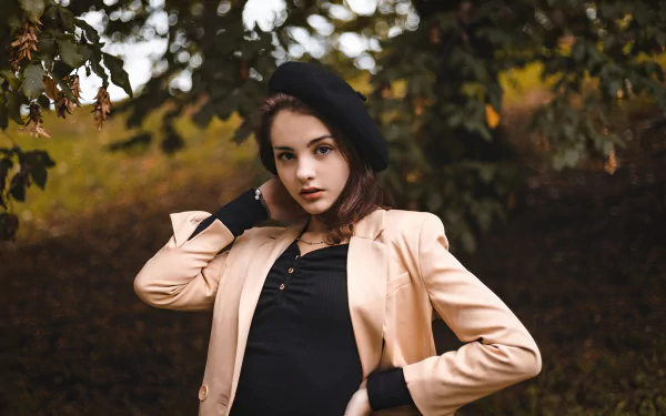 hat woman model HD Desktop Wallpaper | Background Image