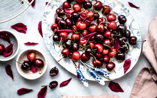 plate berry food cherry HD Desktop Wallpaper | Background Image
