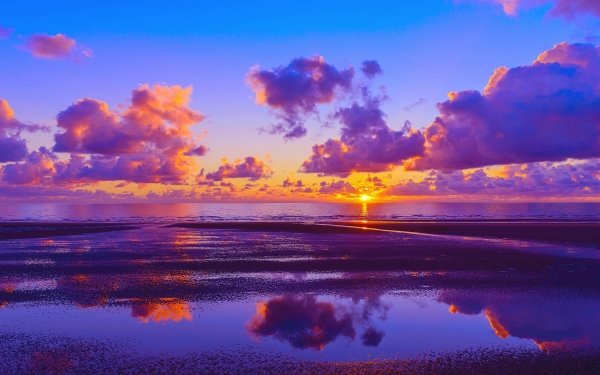 Nature Sunset Sea Coast Cloud Sun HD Wallpaper | Background Image