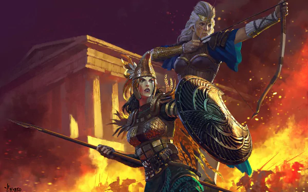woman warrior video game A Total War Saga: TROY HD Desktop Wallpaper | Background Image