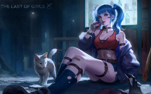 Anime Girl Cat HD Wallpaper | Background Image