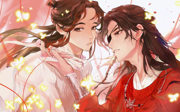 Xie Lian San Lang Hua Cheng His Royal Highness the Crown Prince of Xianle Heaven Official's Blessing Crimson Rain Sought Flower Anime Tian Guan Ci Fu HD Desktop Wallpaper | Background Image