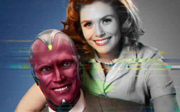 Paul Bettany Vision (Marvel Comics) Scarlet Witch Elizabeth Olsen Wanda Maximoff TV Show WandaVision HD Desktop Wallpaper | Background Image