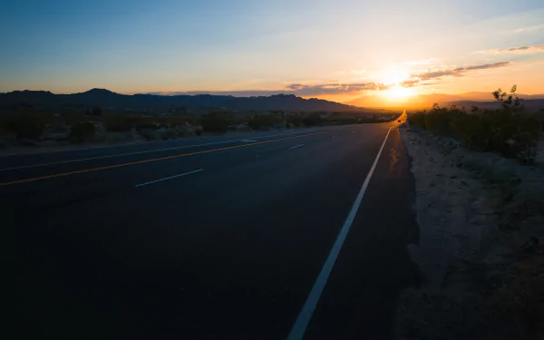 sunrise morning man made road HD Desktop Wallpaper | Background Image