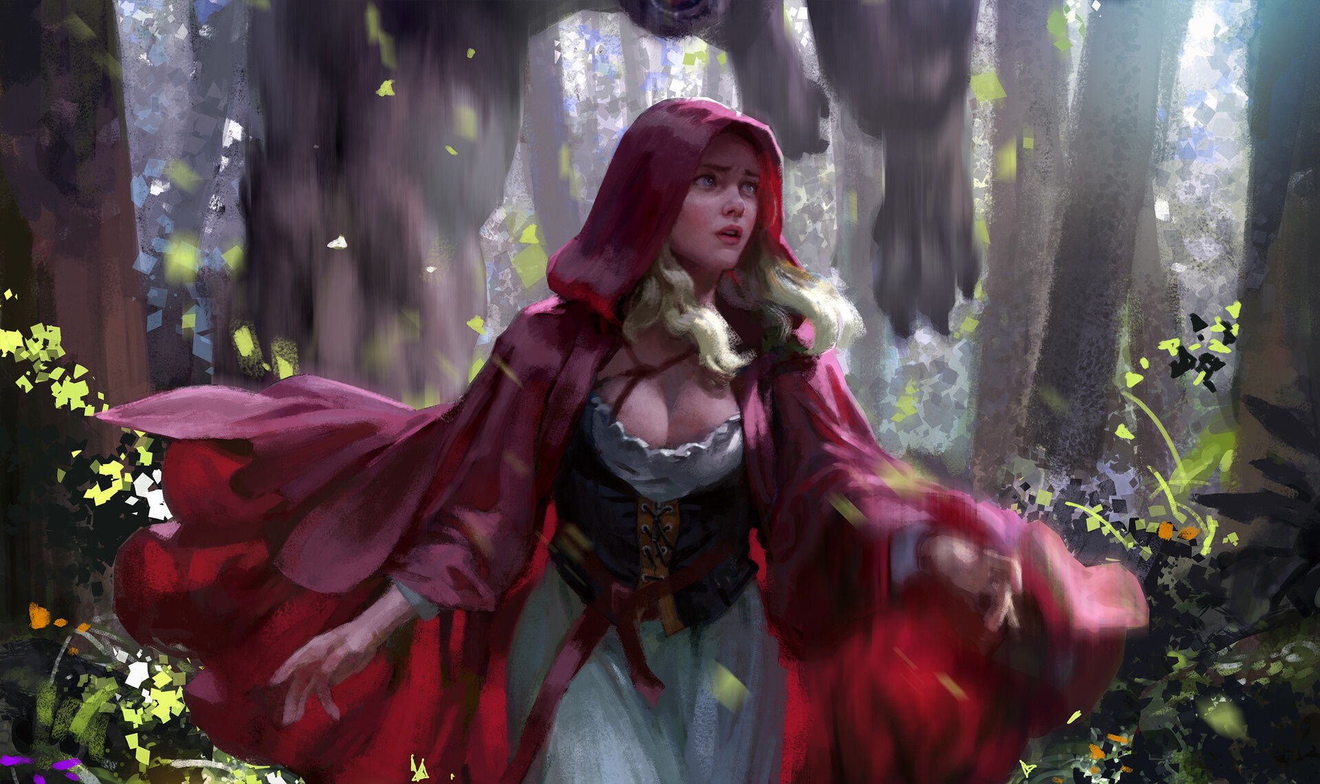 Fantasy Red Riding Hood HD Wallpaper | Background Image