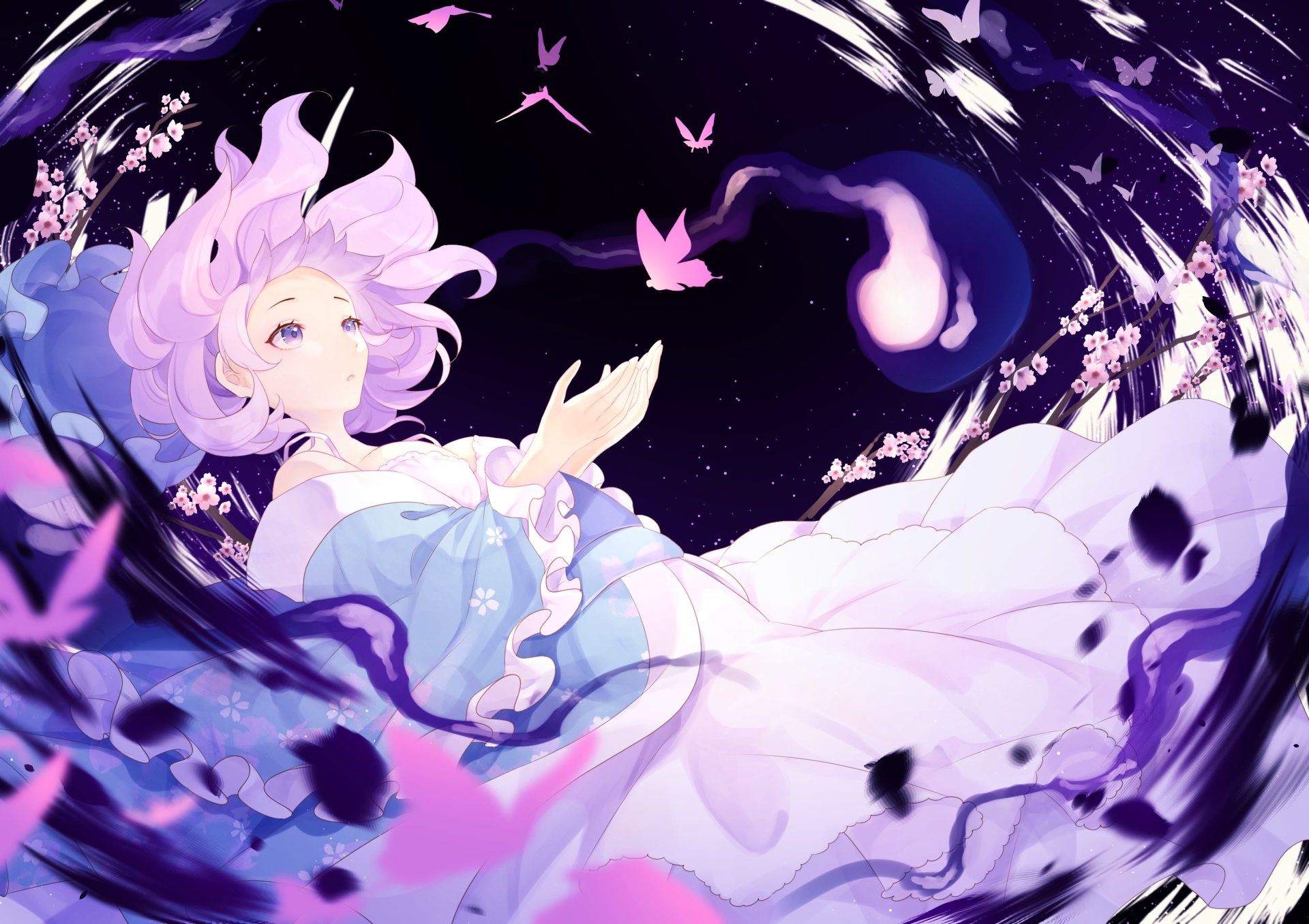 Download Yuyuko Saigyouji Anime Touhou HD Wallpaper by 神結