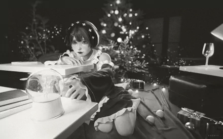 Black & White Rem (Re:ZERO) Anime Re:Zero - Starting Life in Another World Black And White Anime HD Desktop Wallpaper | Background Image