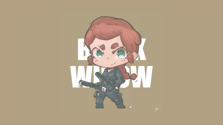chibi Comic Black Widow HD Desktop Wallpaper | Background Image