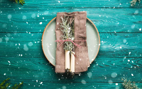 wood fork knife plate holiday Christmas HD Desktop Wallpaper | Background Image