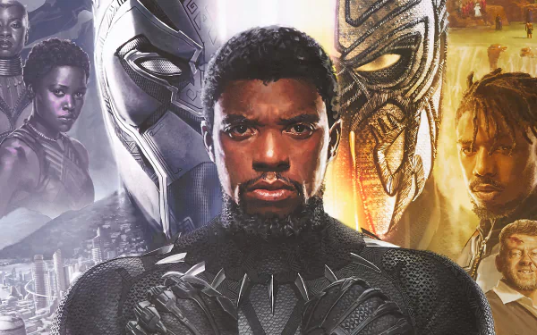 Andy Serkis Ulysses Klaue Erik Killmonger T'Challa Michael B. Jordan Chadwick Boseman Black Panther (Movie) movie Black Panther (Marvel Comics) HD Desktop Wallpaper | Background Image