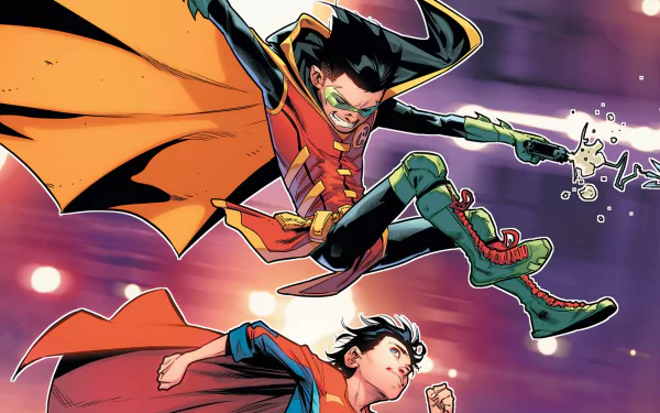 DC Comics Robin (DC Comics) Superboy Jon Kent Damian Wayne Comic Super-Sons HD Desktop Wallpaper | Background Image