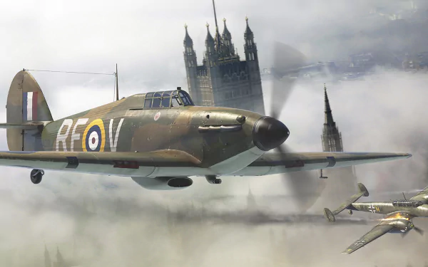 warplane aircraft Messerschmitt Bf 110 military Hawker Hurricane HD Desktop Wallpaper | Background Image